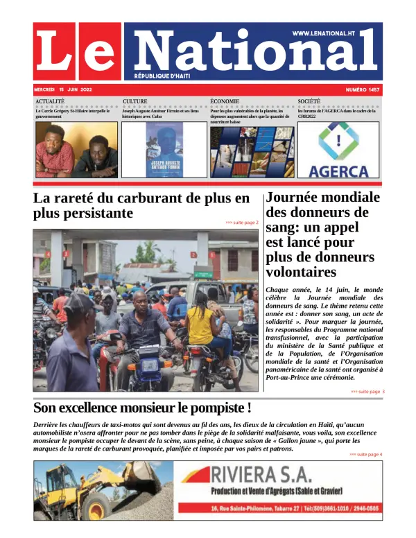 Une de l'édition 1457