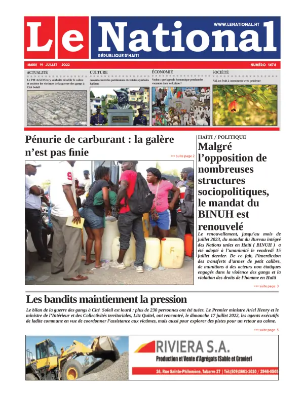 Une de l'édition 1474