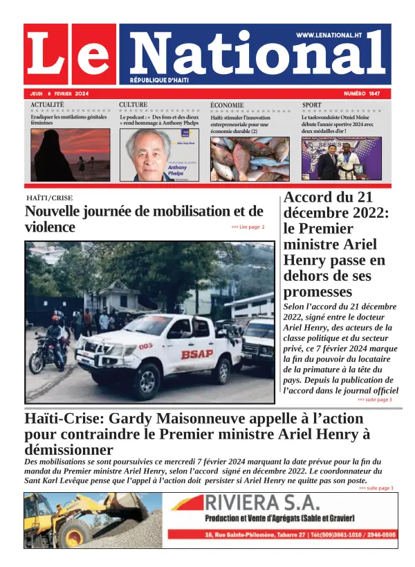 Une de l'édition 1847