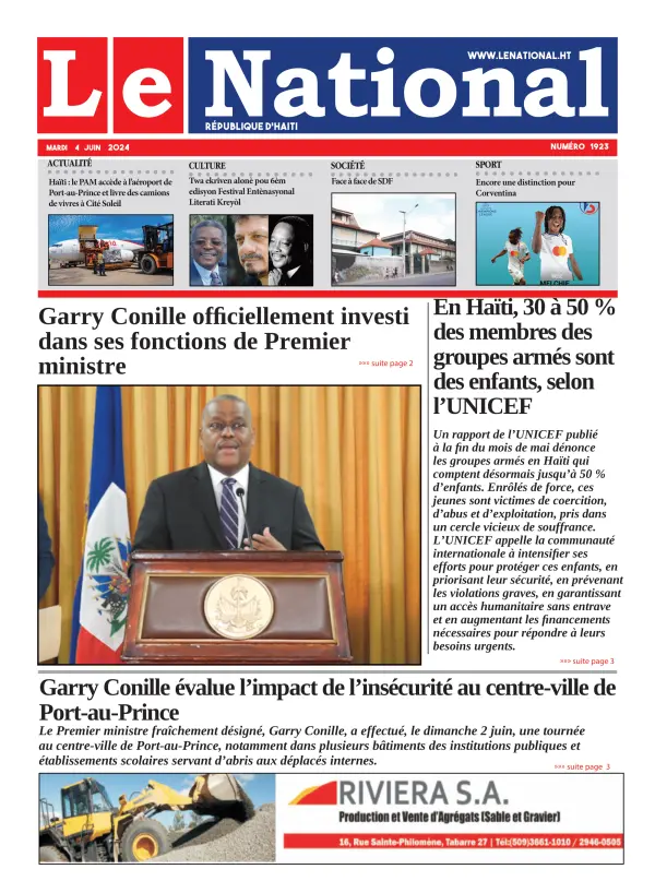 Une de l'édition 1923