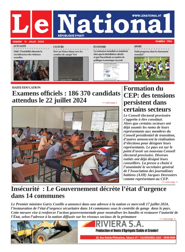 Une de l'édition 1956