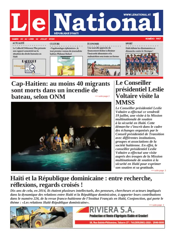 Une de l'édition 1957