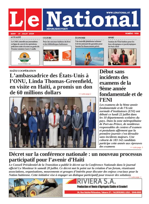 Une de l'édition 1958