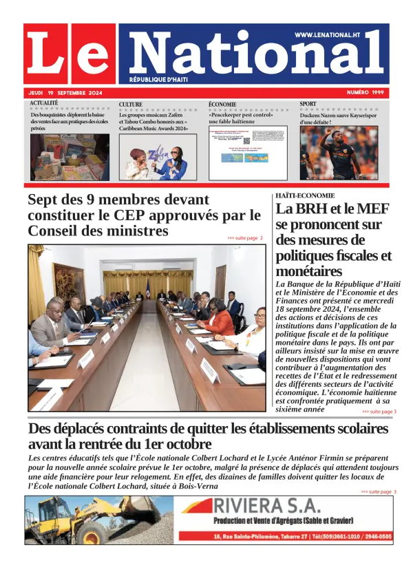 Une de l'édition 1999