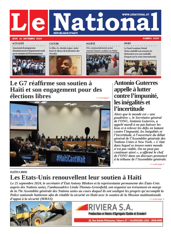 Une de l'édition 2003