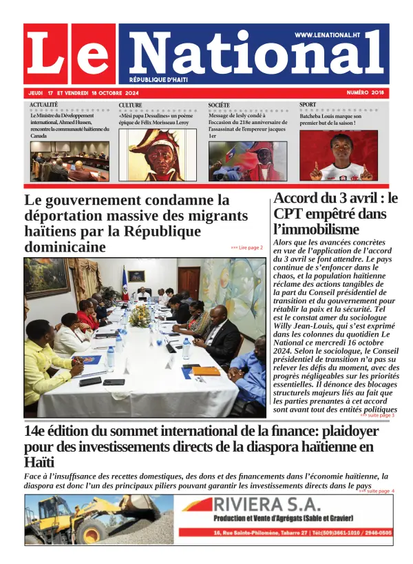 Une de l'édition 2018