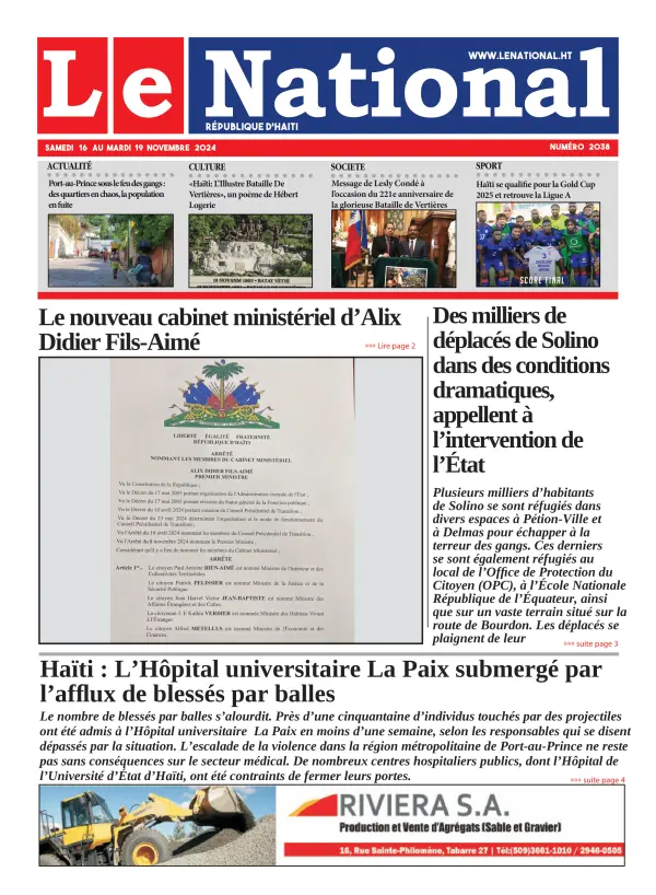 Une de l'édition 2038