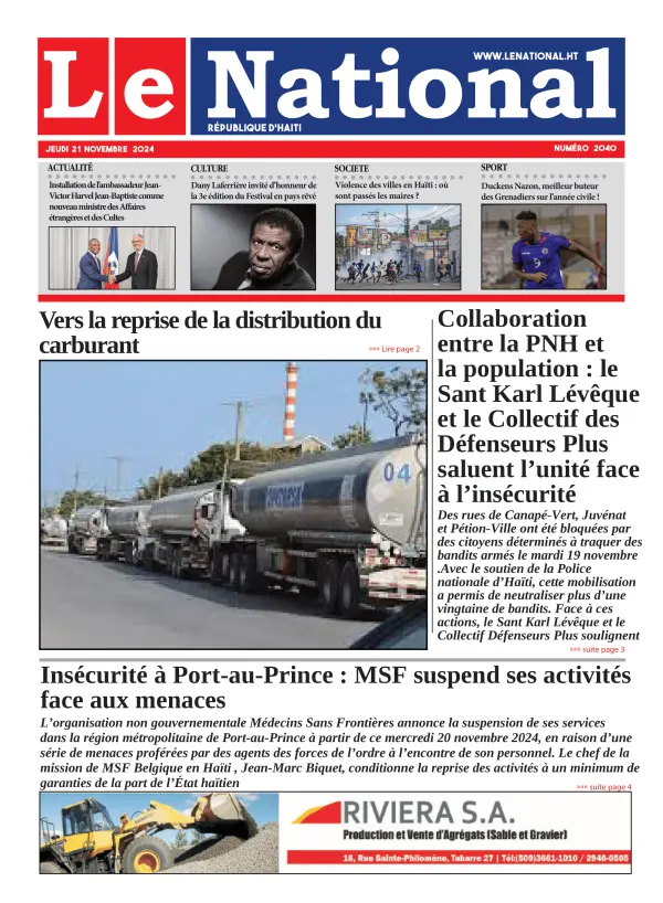 Une de l'édition 2040