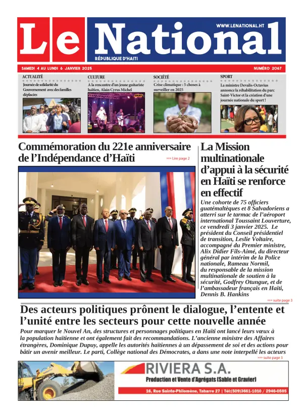 Une de l'édition 2067