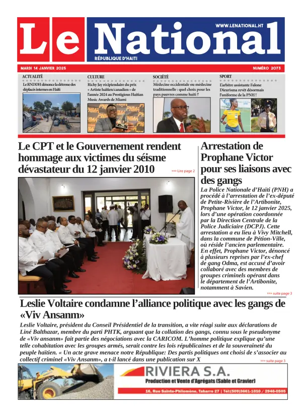 Une de l'édition 2073