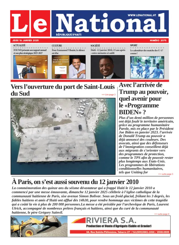 Une de l'édition 2075