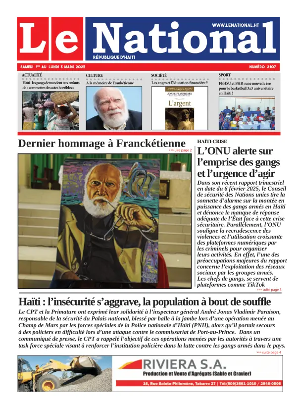 Une de l'édition 2107