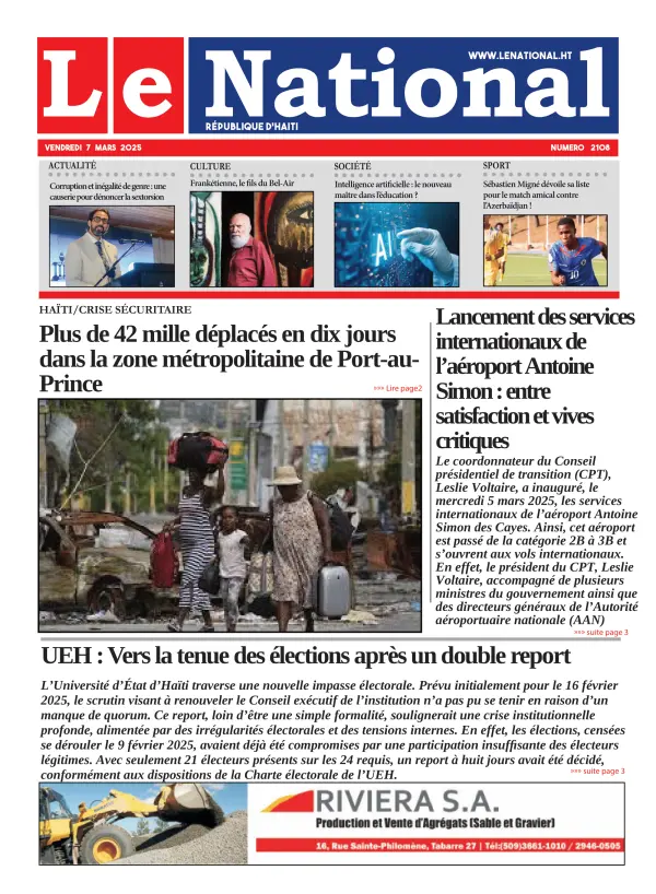 Une de l'édition 2108