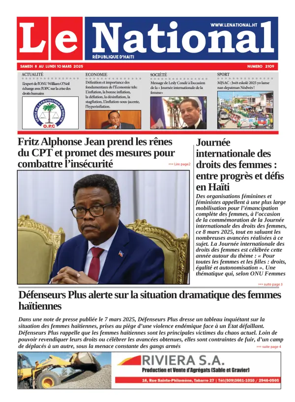 Une de l'édition 2109