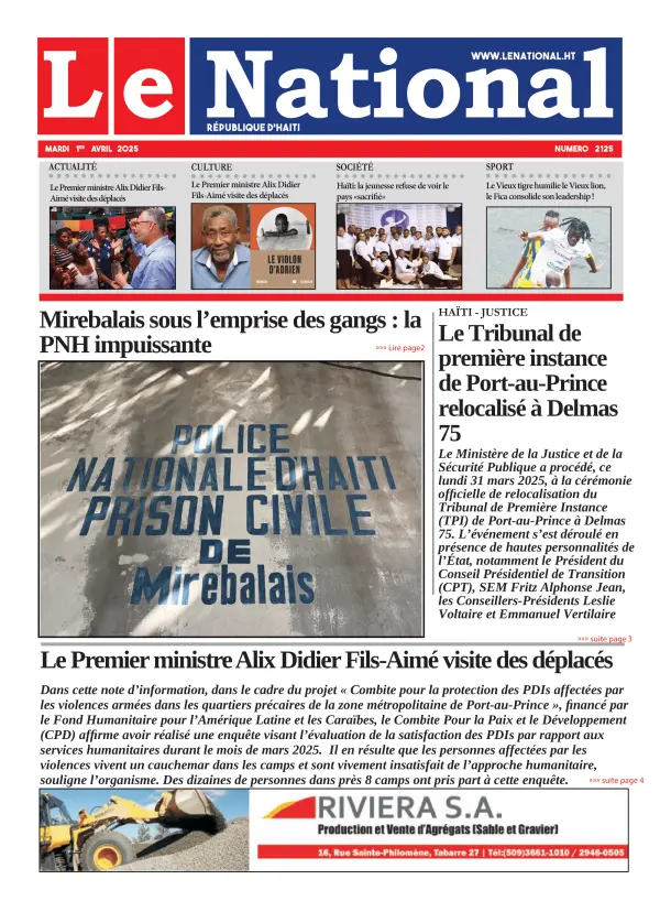 Une de l'édition 2125