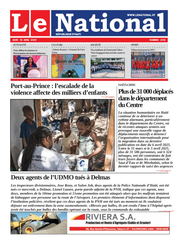 Une de l'édition 2132