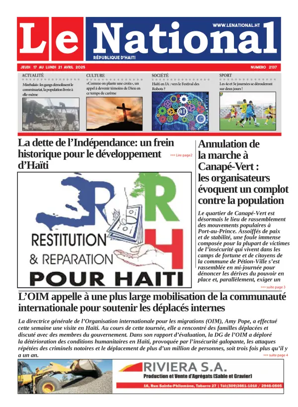 Une de l'édition 2137