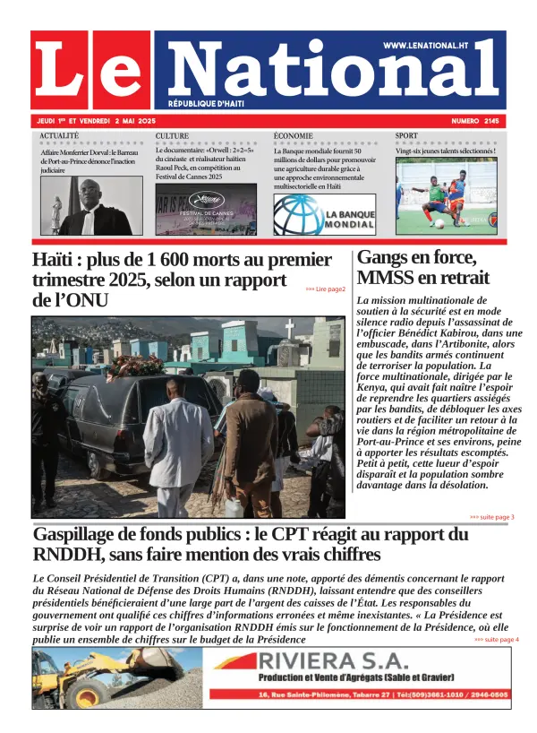 Une de l'édition 2145