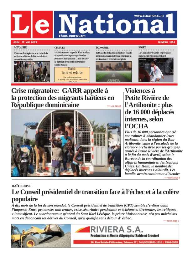 Une de l'édition 2154