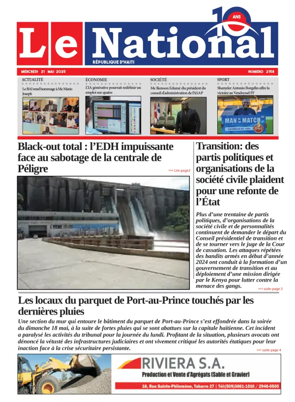 Une de l'édition 2158