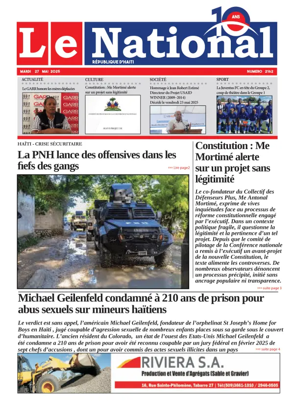 Une de l'édition 2162
