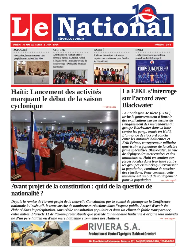 Une de l'édition 2166