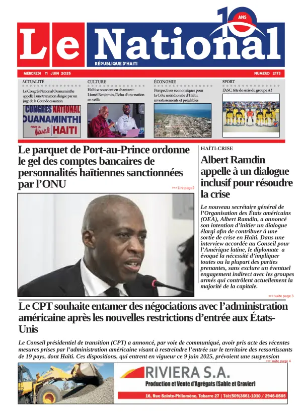 Une de l'édition 2173