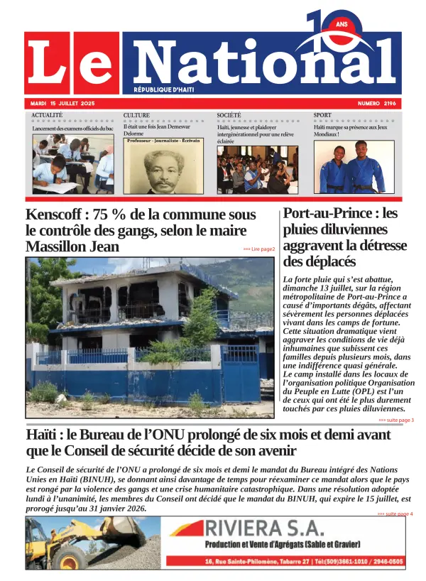 Une de l'édition 2196