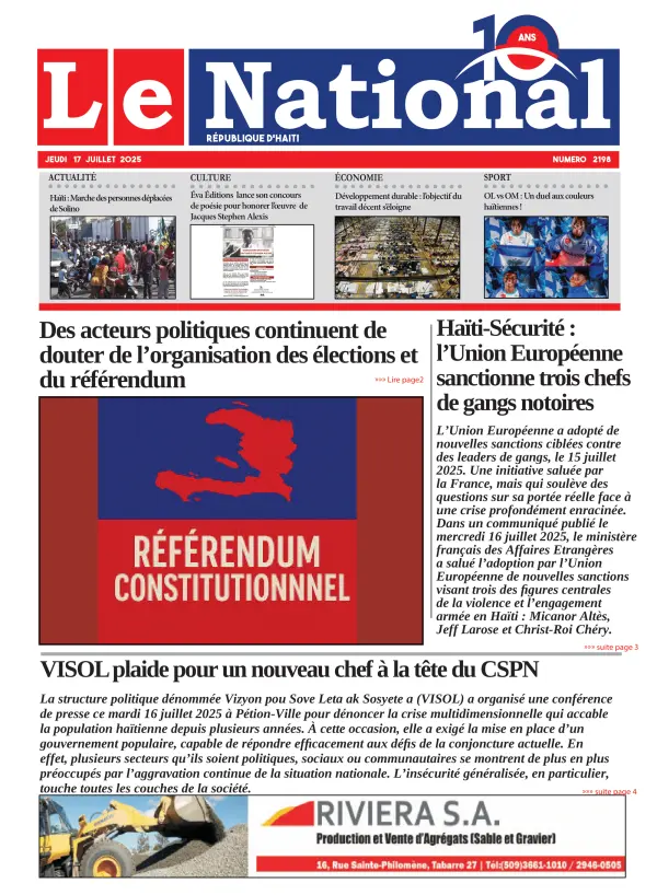Une de l'édition 2198