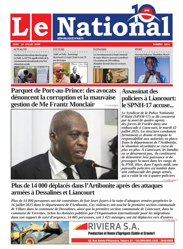 Une de l'édition 2203