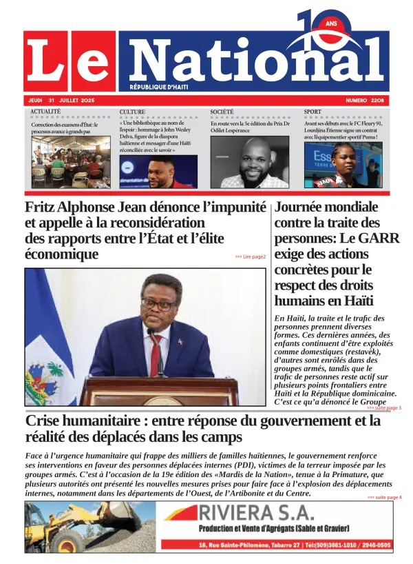 Une de l'édition 2208