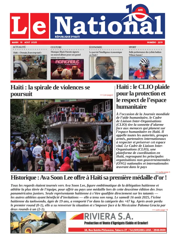 Une de l'édition 2219