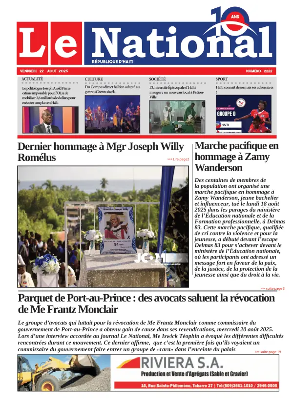 Une de l'édition 2222