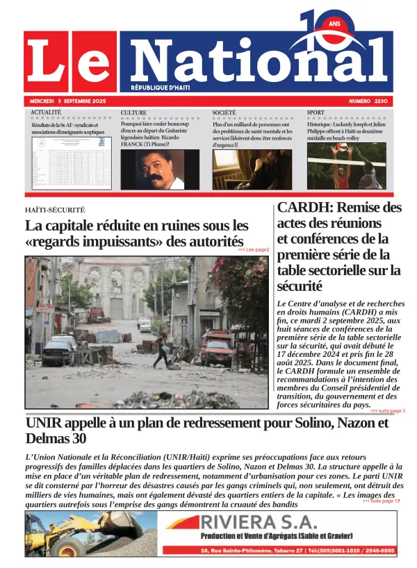 Une de l'édition 2230
