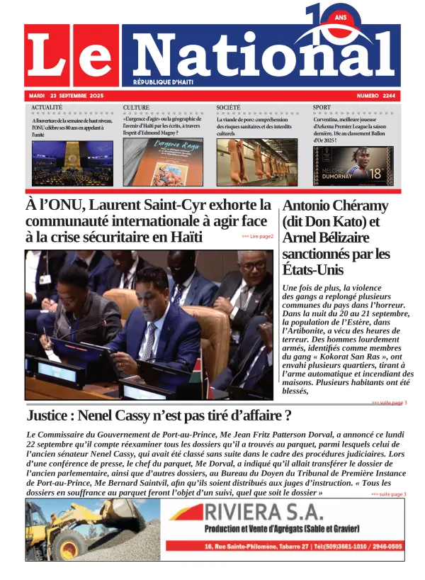 Une de l'édition 2244