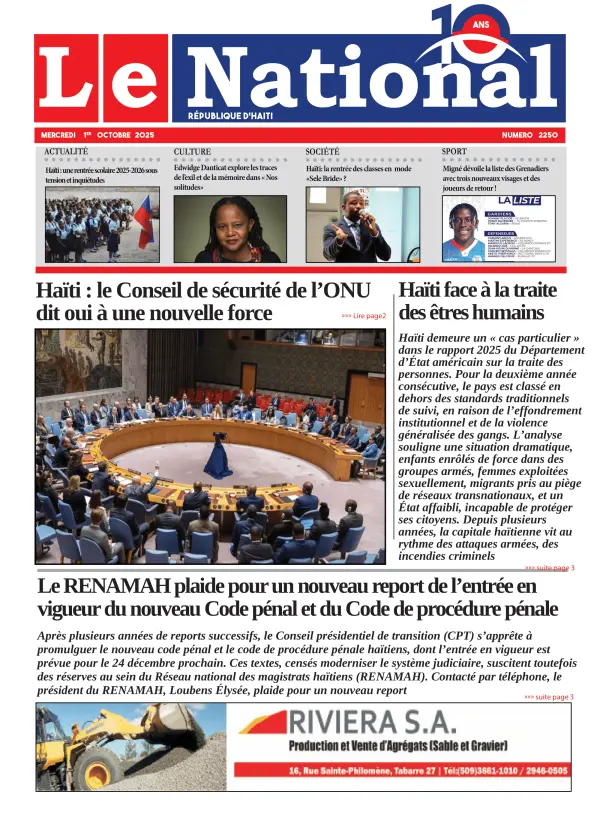 Une de l'édition 2250