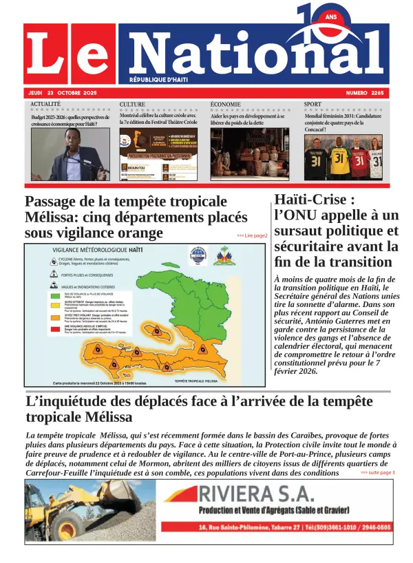 Une de l'édition 2265