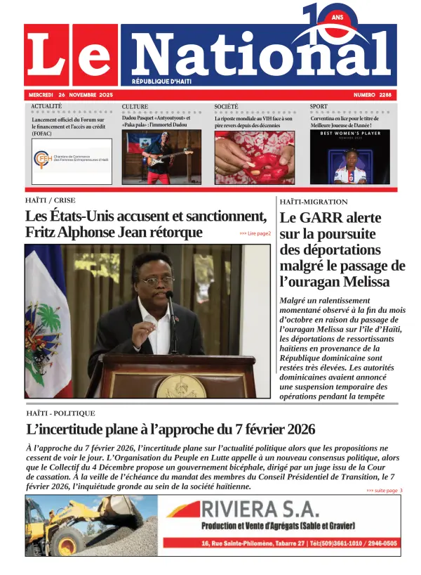 Une de l'édition 2288