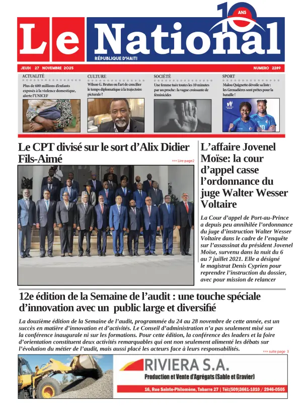 Une de l'édition 2289