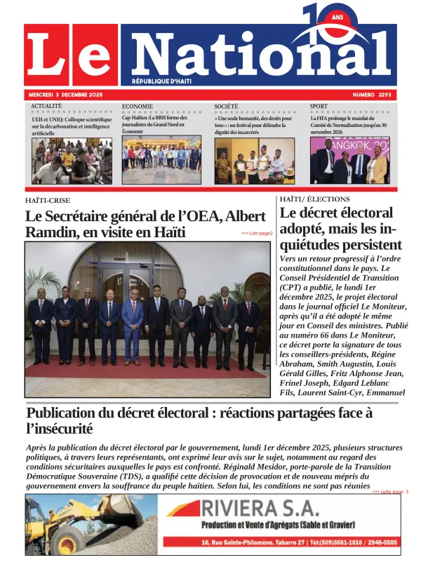 Une de l'édition 2293