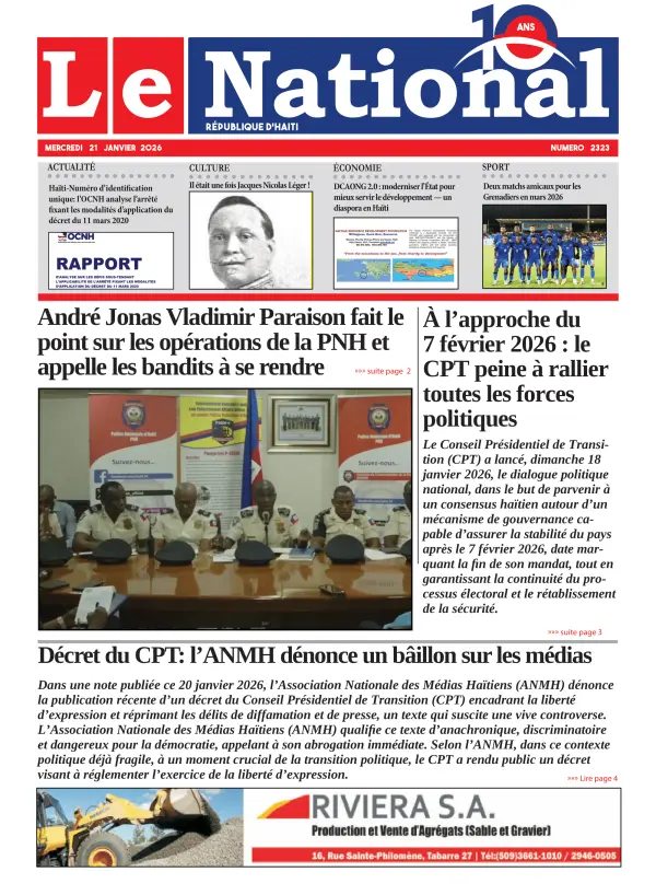 Une de l'édition 2323