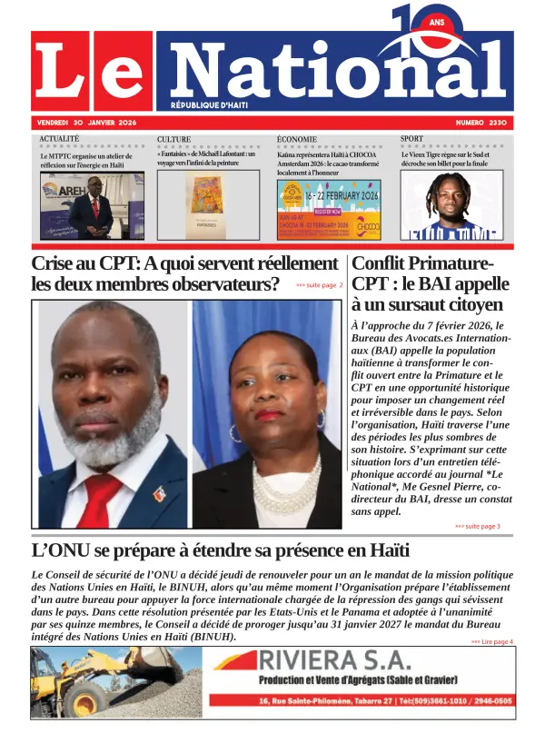 Une de l'édition 2330