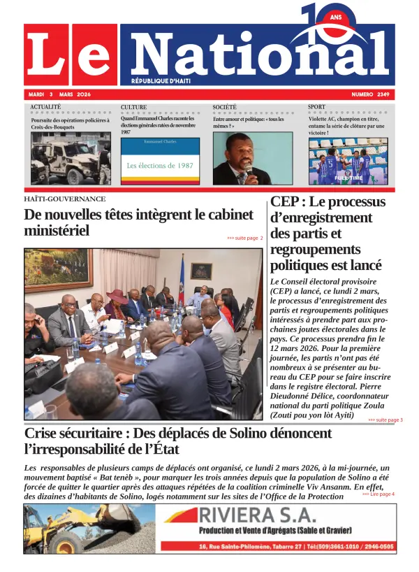 Une de l'édition 2349