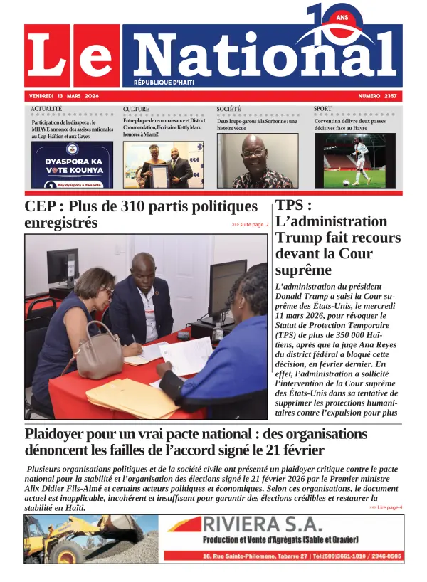 Une de l'édition 2357