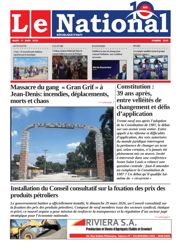 Une de l'édition 2369