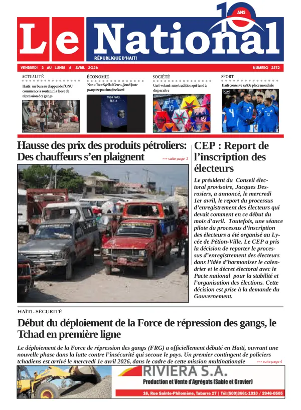 Une de l'édition 2372
