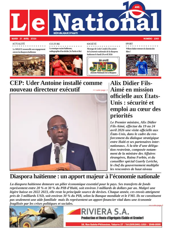 Une de l'édition 2383