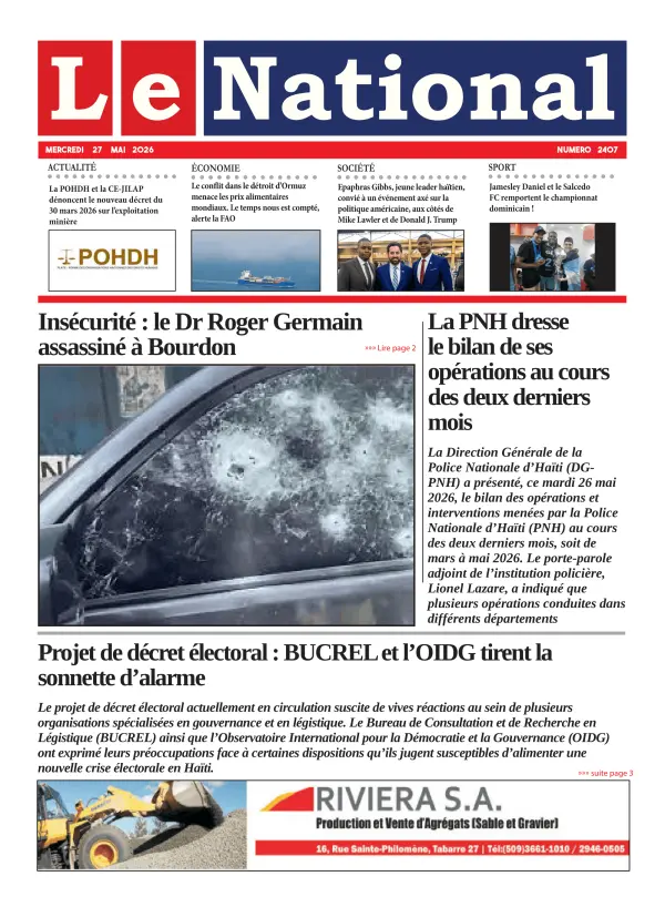 Une de l'édition 2407