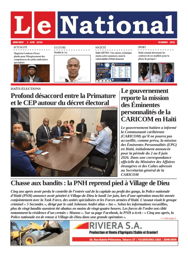 Une de l'édition 2412