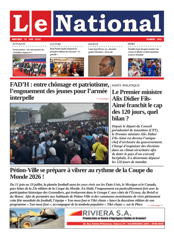 Une de l'édition 2416